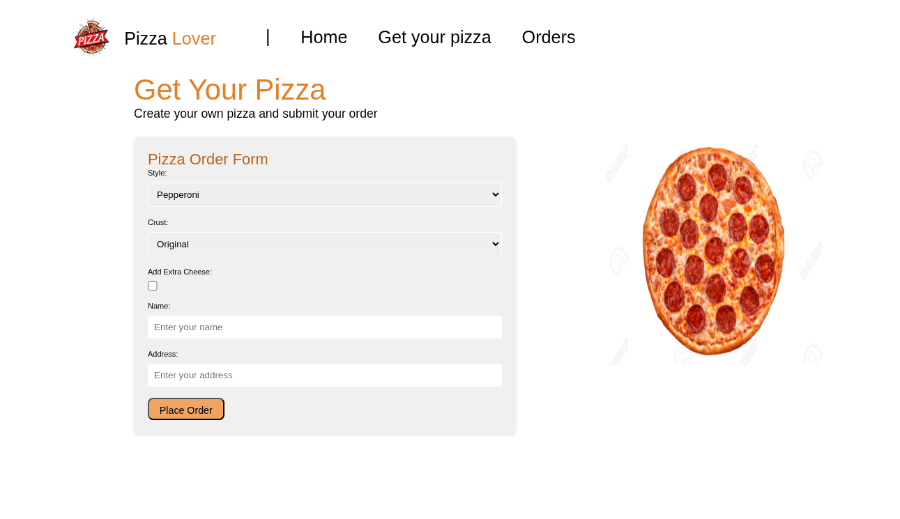 Pizza Lover Website